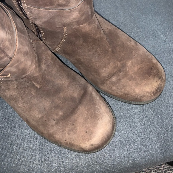 brown leather zip up ankle boots size 8 women’s - Picture 4 of 5